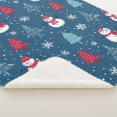 Schattigee sneeuwmannen en kerstbomen Patroon Sherpa Deken (3/4)