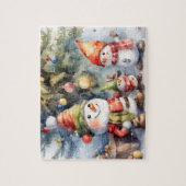 Schattigee Sneeuwmannen Winter Wonderland Legpuzzel (Verticaal)
