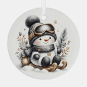 Schattigee sneeuwmanslee glas ornament (Achterkant)