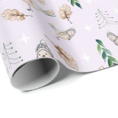 Schattigee Sneeuwmus Waterverf Handgeschilderd Cadeaupapier (Rol Hoek)