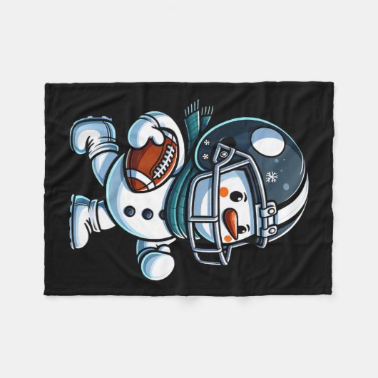 Schattigee sneeuwpop Football speler Football Chri Fleece Deken (Voorkant (Horizontaal))