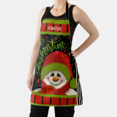 Schattigee sneeuwpop kerst gepersonaliseerde inspi schort (Insitu)