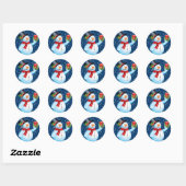 Schattigee sneeuwpop Kerst stickers (Vel)