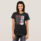Schattigee sneeuwpop retro kerst t-shirt (Voorkant volledig)
