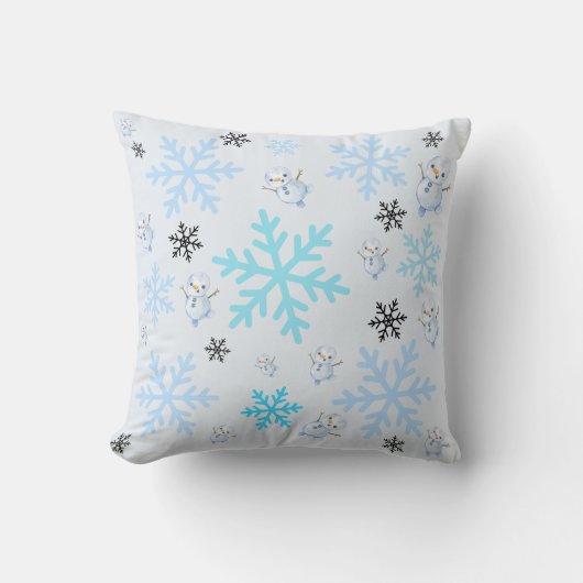 Schattigee sneeuwpoppen en sneeuwvlokken in lichtb kussen (Voorkant)