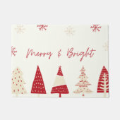 Schattigee Sneeuwvlokbomen Kerst Vrolijk & helder Deurmat (Voorkant)