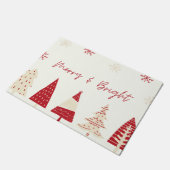 Schattigee Sneeuwvlokbomen Kerst Vrolijk & helder Deurmat (Schuin)