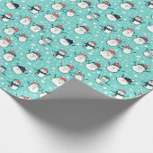 Schattigee Sneeuwvlokken Groene Kerst Cadeaupapier (Hoek)