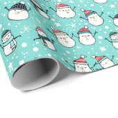 Schattigee Sneeuwvlokken Groene Kerst Cadeaupapier (Rol Hoek)