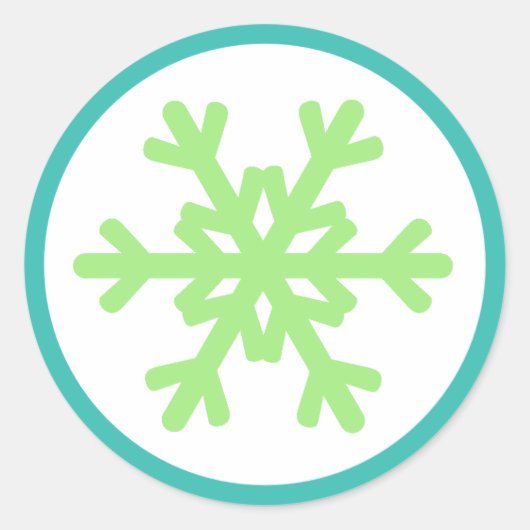 Schattigee Snowflake Limoen Aqua Stickers (Voorkant)