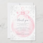 Schattigee Snowflake Winter Baby shower Dank u kaa Bedankkaart (Voorkant)