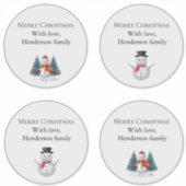 Schattigee Snowman Custom-Cut Vinyl Sticker (Voorkant)