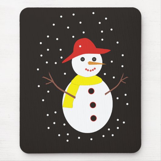 Schattigee Snowman Custom Mousepad Muismat (Voorkant)