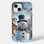 Schattigee Snowman iPhone Case - Perfect voor Kers (Achterkant)