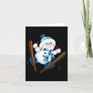 Schattigee Snowman Snowboarder Christmas Gi Kaart