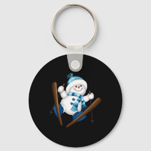 Schattigee Snowman Snowboarder Christmas Gi Sleutelhanger