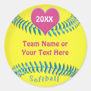 Schattigee Softball Stickers voor Meisjes Softball