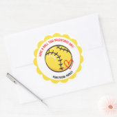 Schattigee Softball Valentijnsdag Stickers (Envelop)
