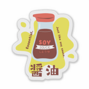 Schattigee sojasaus Japans eten Sticker