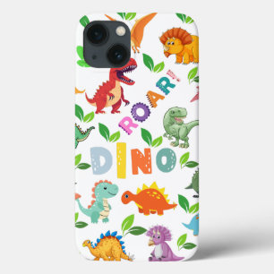 Schattigee soorten dinosaurussen naadloos iPhone 13 hoesje