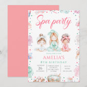 Schattigee Spa Party Meisjes Verjaardag Kaart (Voorkant / Achterkant)