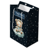 Schattigee Space Explorer Gift Bag voor Boy Birthd Medium Cadeauzakje (Voorkant Gekanteld)