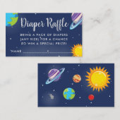 Schattigee Space Planet Galaxy Baby shower Luier R Informatiekaartje (Voorkant / Achterkant)