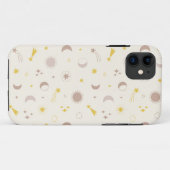 Schattigee Space Sun Moon en Sterren op crème Case-Mate iPhone Case (Achterkant (horizontaal))