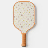 Schattigee Space Sun Moon en Sterren op crème Pickleball Paddle (Achterkant)