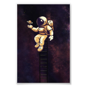Schattigee Spaceman Astronaut Art Galaxy Outer Spa Foto Afdruk