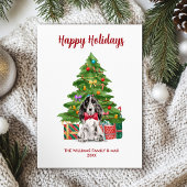 Schattigee Spaniel Hond Familie Kerstmis Feestdagenkaart