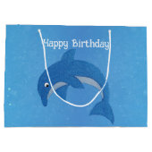 Schattigee Sparkle Blue White Jumping Dolphin Verj Groot Cadeauzakje (Achterkant)