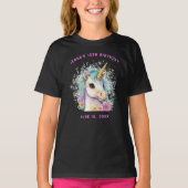Schattigee Sparkle Magische Eenhoorn Verjaardag T-shirt (Voorkant)