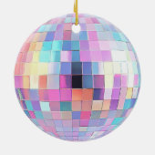 Schattigee Sparkly Pink & Rainbow Disco Ball Keramisch Ornament (Achterkant)