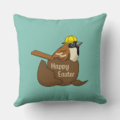 Schattigee Sparrow Chocolade Ei Happy Easter Kussen (Achterkant)