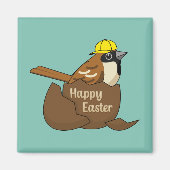 Schattigee Sparrow Chocolade Ei Happy Easter Magneet (Voorkant)