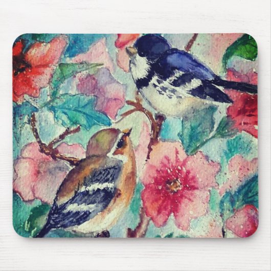 Schattigee Sparrows Spring Muismat (Voorkant)