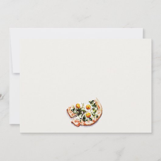 Schattigee speciale levering Pizza Baby shower Par Notitiekaartje (Achterkant)