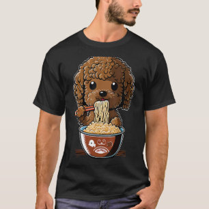 Schattigee Speelgoed Poedel Hond Eten Ramen T-shirt