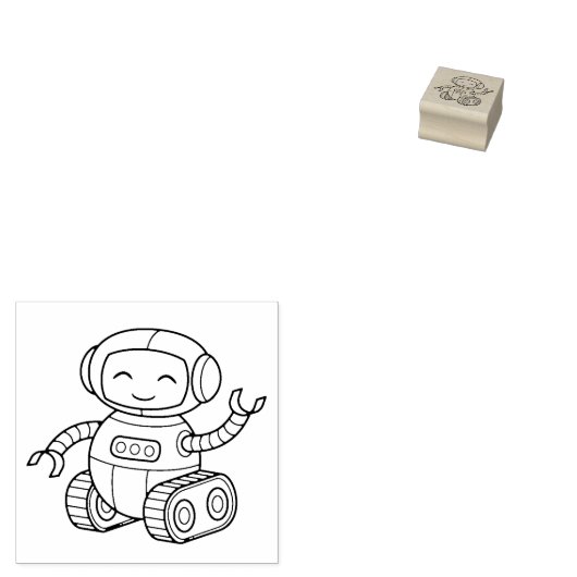 Schattigee Speelgoed Robot 1x1 Rubberstempel (Gestempeld)