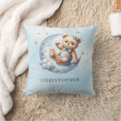 Schattigee speelse teddybeer over de maan kussen (Deken)