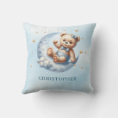 Schattigee speelse teddybeer over de maan kussen (Achterkant)