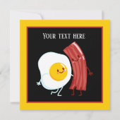 Schattigee spek en eieren ontbijtfeest kaart (Voorkant)