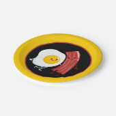 Schattigee spek en eieren ontbijtfeest papieren bordje (Gekanteld)