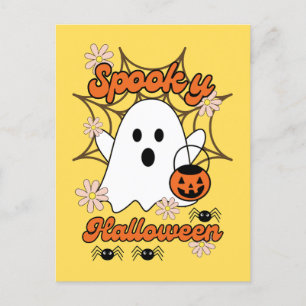 Schattigee spin web spooky halloween briefkaart