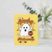 Schattigee spin web spooky halloween briefkaart (Staand voorkant)