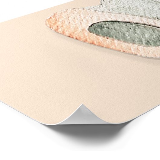 Schattigee SPink Baby Elephant Waterverf Illustrat Poster (Hoek)