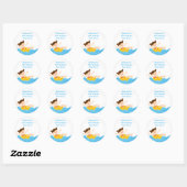 Schattigee splash meisje zwembad feest verjaardags ronde sticker (Vel)