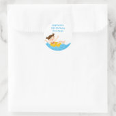 Schattigee splash meisje zwembad feest verjaardags ronde sticker (Tas)