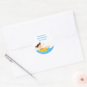 Schattigee splash meisje zwembad feest verjaardags ronde sticker (Envelop)